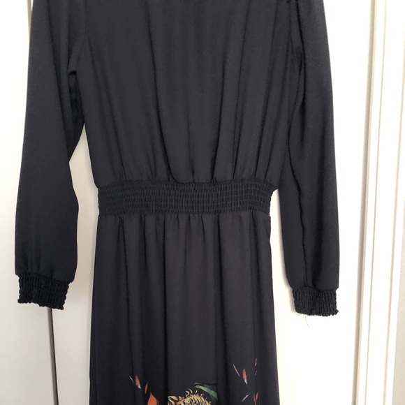 Dark Blue Dress with Colourful Floral Bottom - Picture 5 of 6